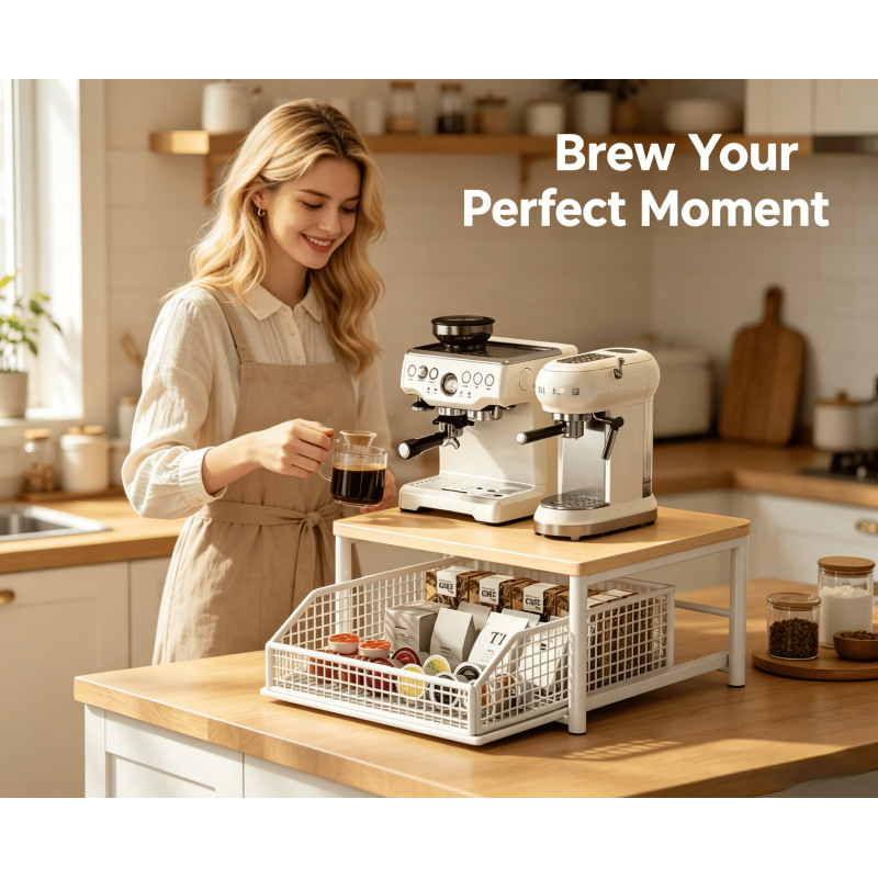 Home Cooking Appliances - Microwave Coffee Maker Shelf Organizer –