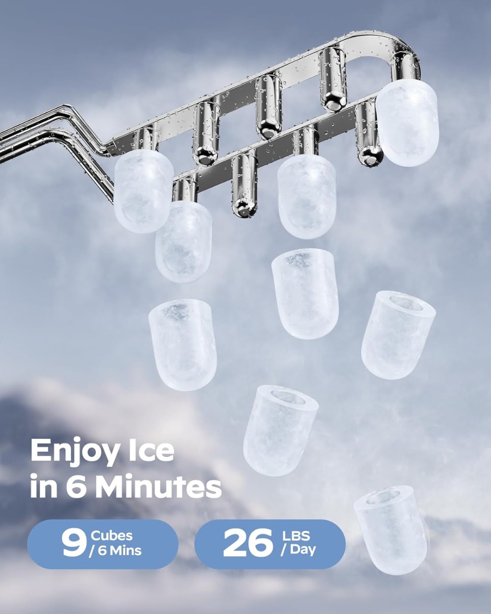 Ice Maker Countertop: 9 Cubes  - مراجعة Home Cooking Appliances وسعره